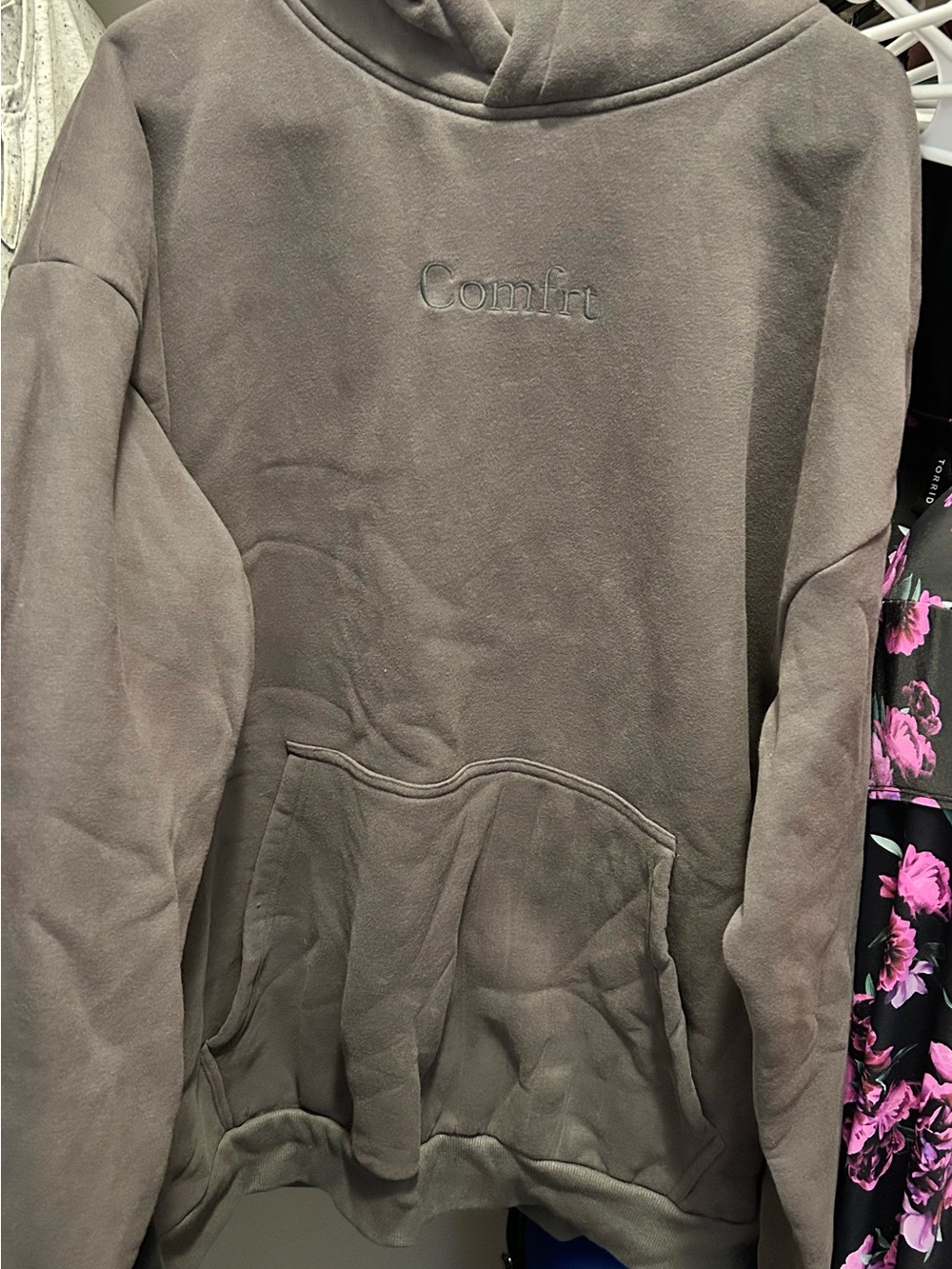 Men's Crewneck Sweatshirt in Taupe with Subtle Logo